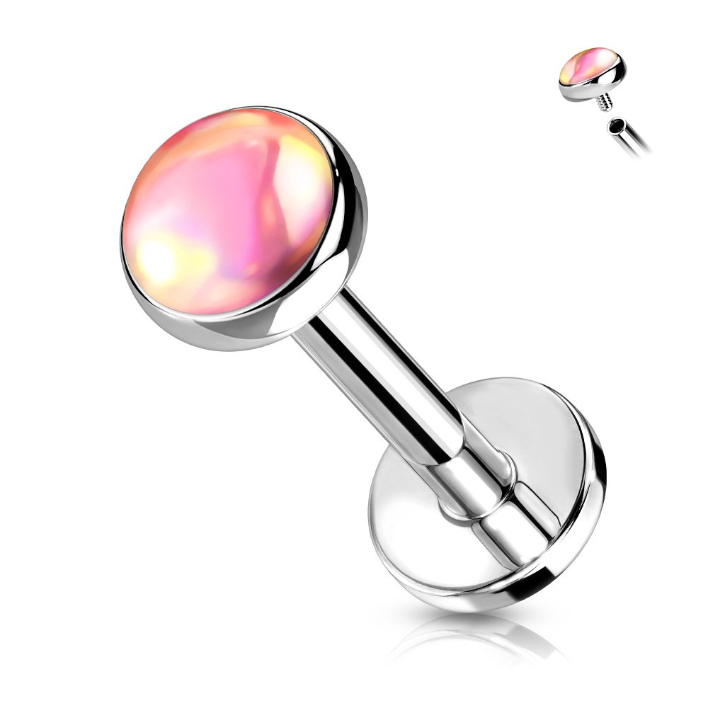 Iridescent Opal Top Internally Threaded Stud