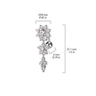 14 Gauge Silver Triple Flower Reverse Belly Button Bar Size Guide