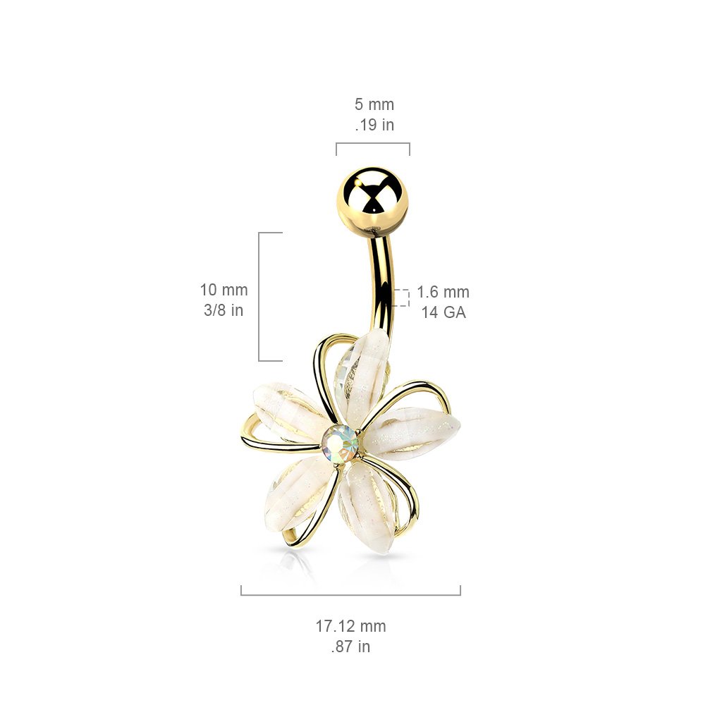 Aurora Flower Belly Button Ring Cherry Diva
