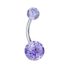 Cherry Diva belly bar BLUE 14 Gauge Titanium Acrylic Glitter Ball Belly Bar