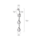 Cherry Diva belly bar 14 Gauge Double Dangling Crystal Belly Bar - Silver