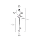 14 Gauge Double Dangling Crystal Rope Belly Bar - Size Guide