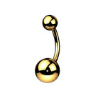 Cherry Diva belly bar Gold 14 Gauge Titanium Metallic PVD Belly Button Ring