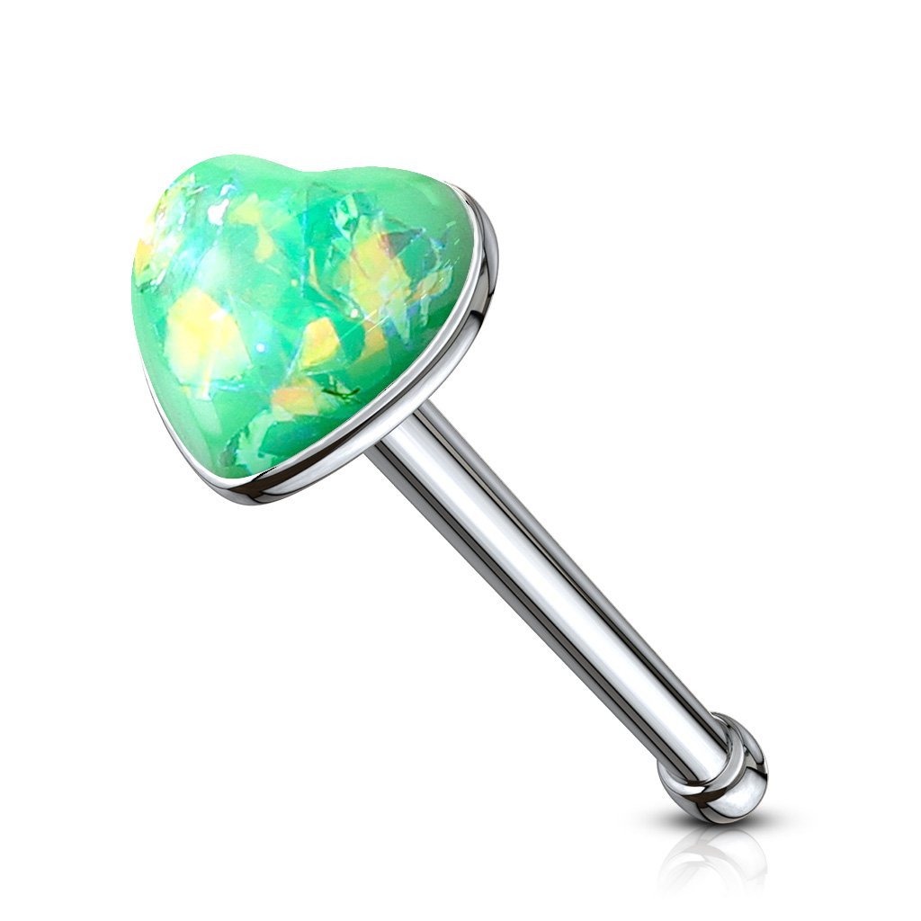Opal Serenity Heart Nose Stud