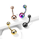 Cherry Diva belly bar 14 Gauge Titanium Metallic PVD Belly Button Ring