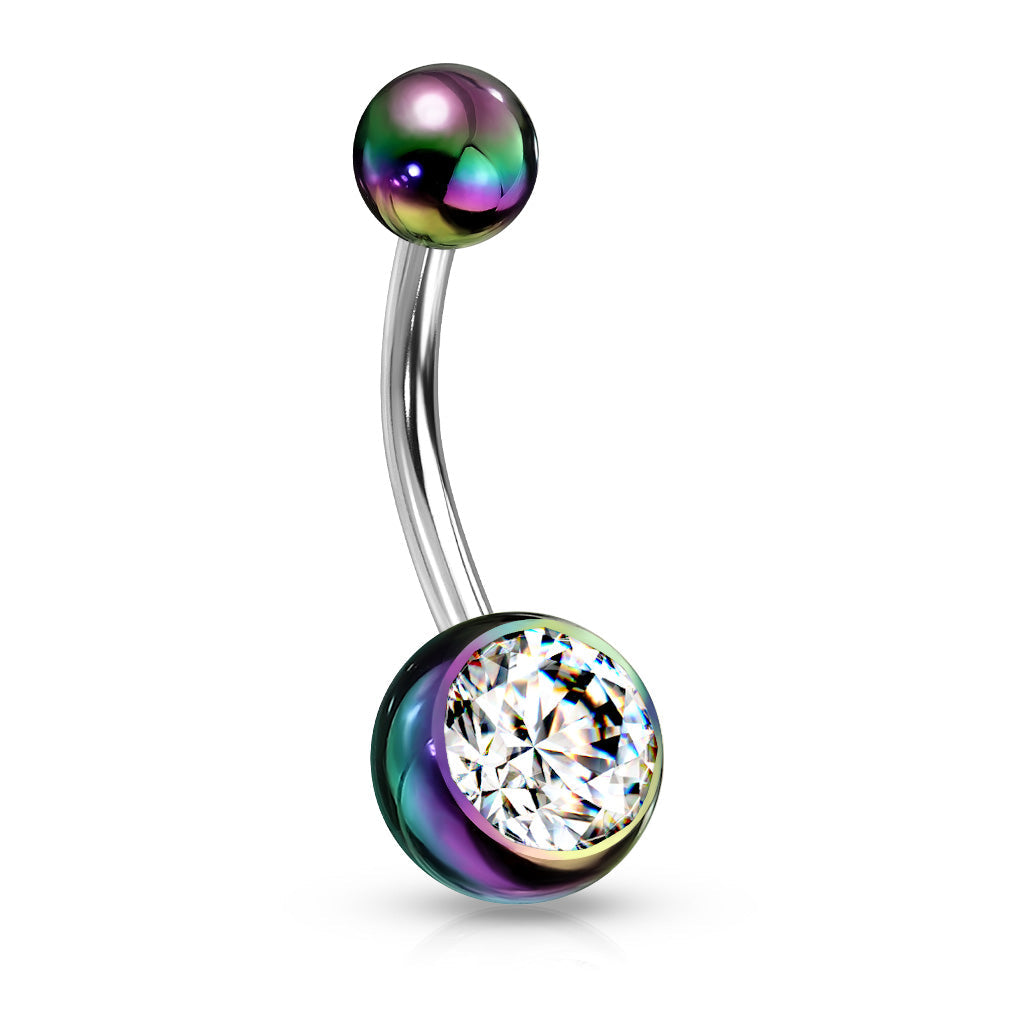 14 Gauge Metallic Coated Acrylic Belly Button Ring
