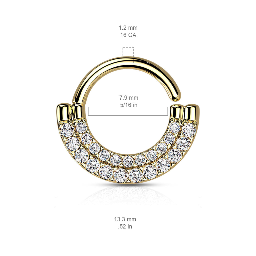 Cherry Diva Bendable Hoop Ring 16 Gauge Double Lined Crystal Bendable Hoop Ring