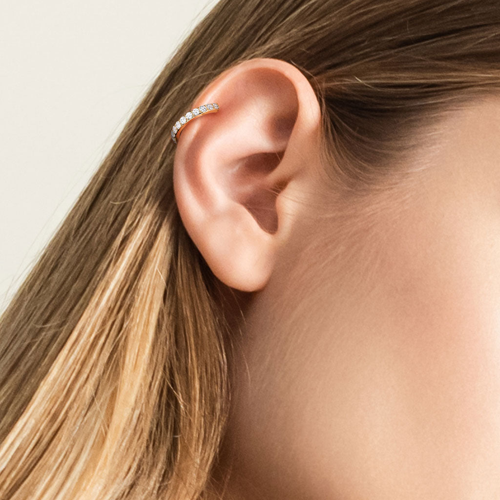 16 Gauge Single Row Jewelled Hoop Ring For Nose & Ear