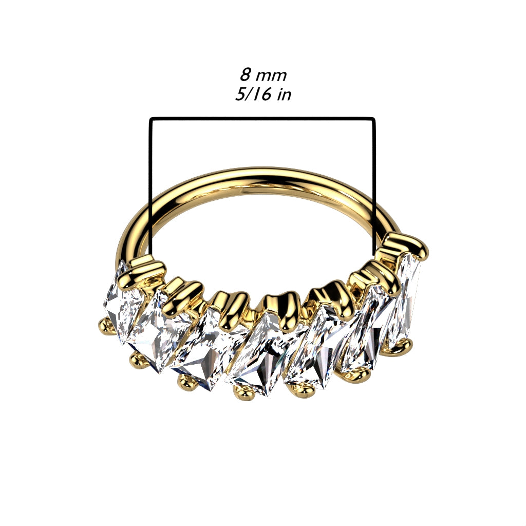 18 Gauge Crystal Row Bendable Hoop Ring