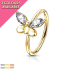 20 Gauge Crystal Butterfly Hoop Ring For Nose & Ear