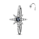 Cherry Diva Bendable Hoop Ring 20 Gauge Onyx Starburst Hoop Ring For Nose & Ear