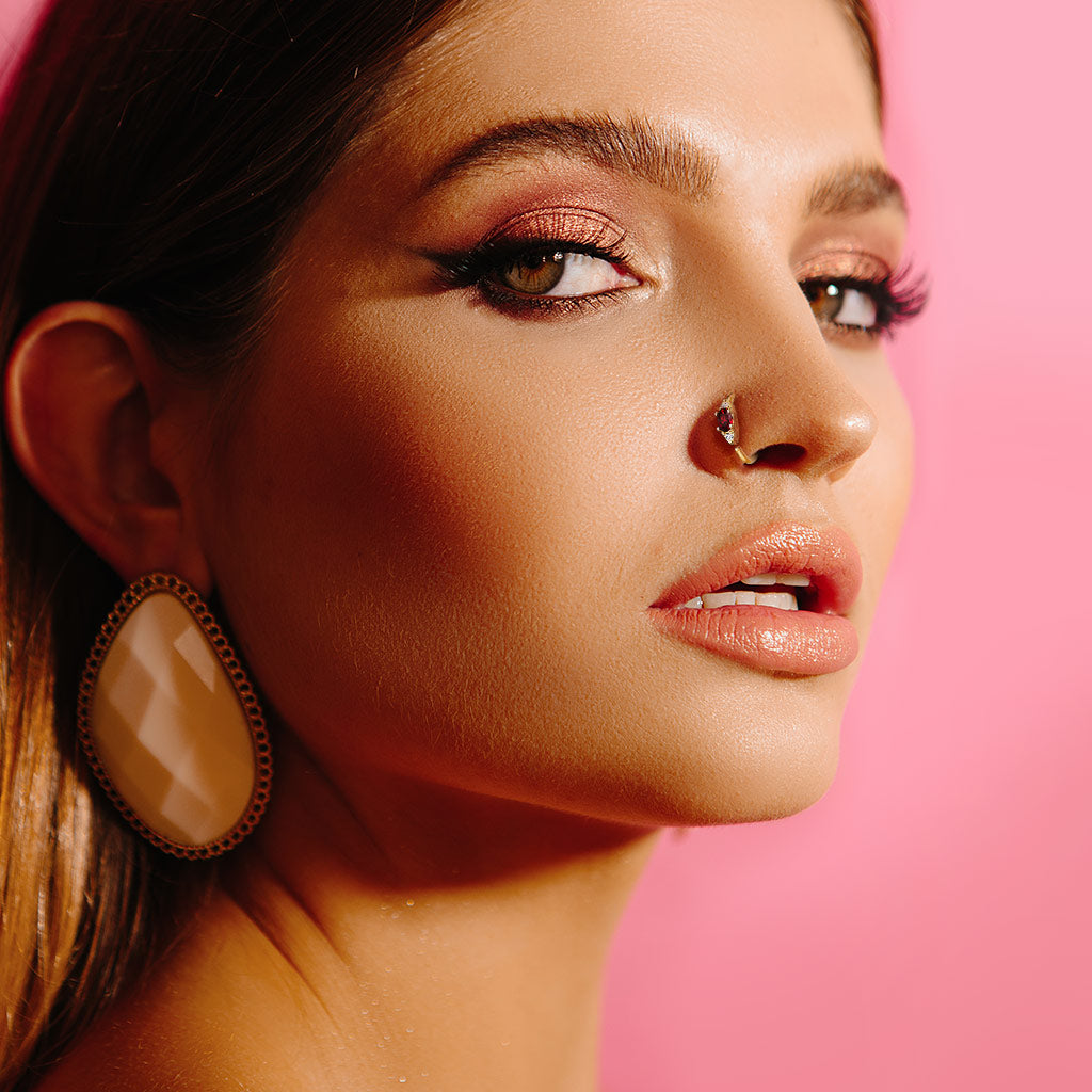 Cherry Diva Bendable Hoop Ring 20 Gauge Gold Plated Crystal Hoop Ring For Nose & Ear