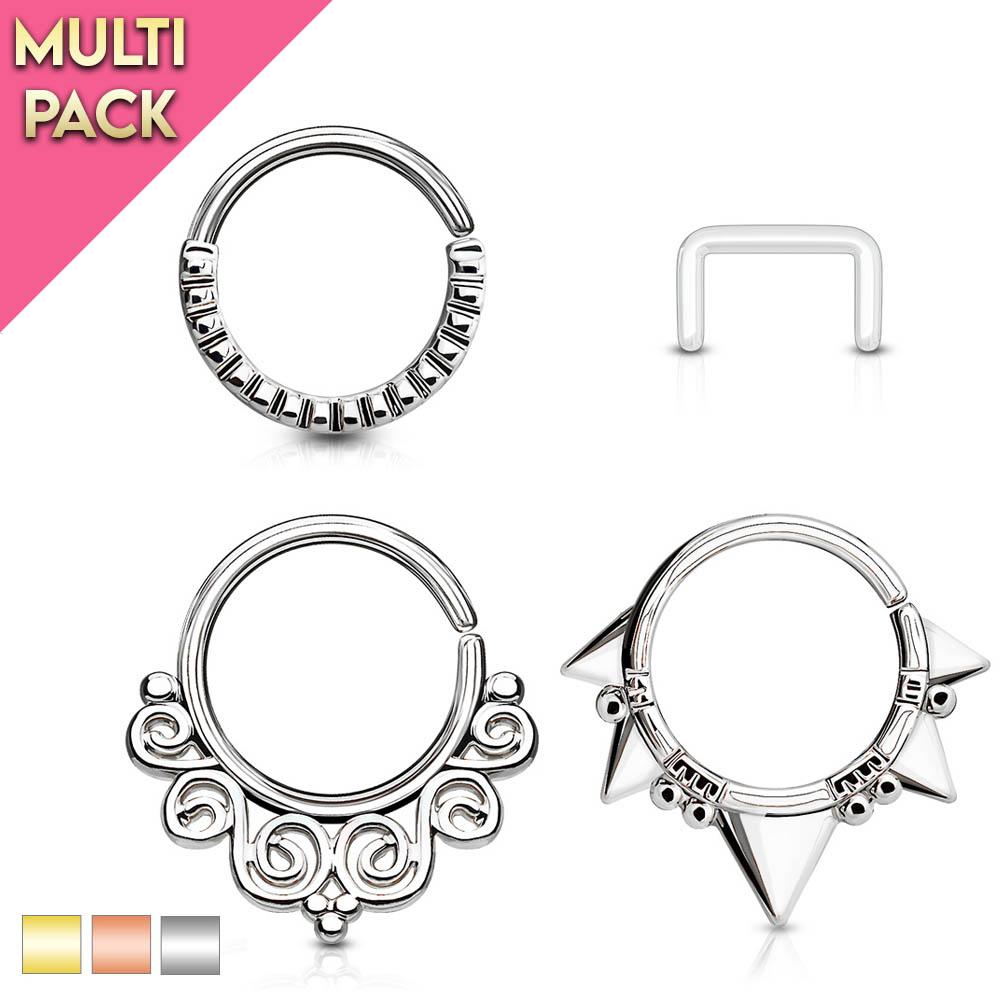 Cherry Diva Bendable Hoop Ring 3 Pack 16 Gauge Bendable Cut Hoop Rings