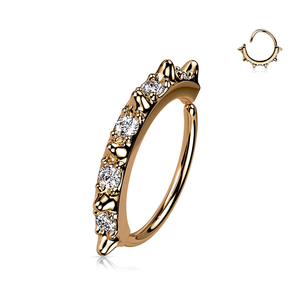 Cherry Diva Bendable Hoop Ring ROSE GOLD 20 Gauge Spiked Bendable Hoop Ring