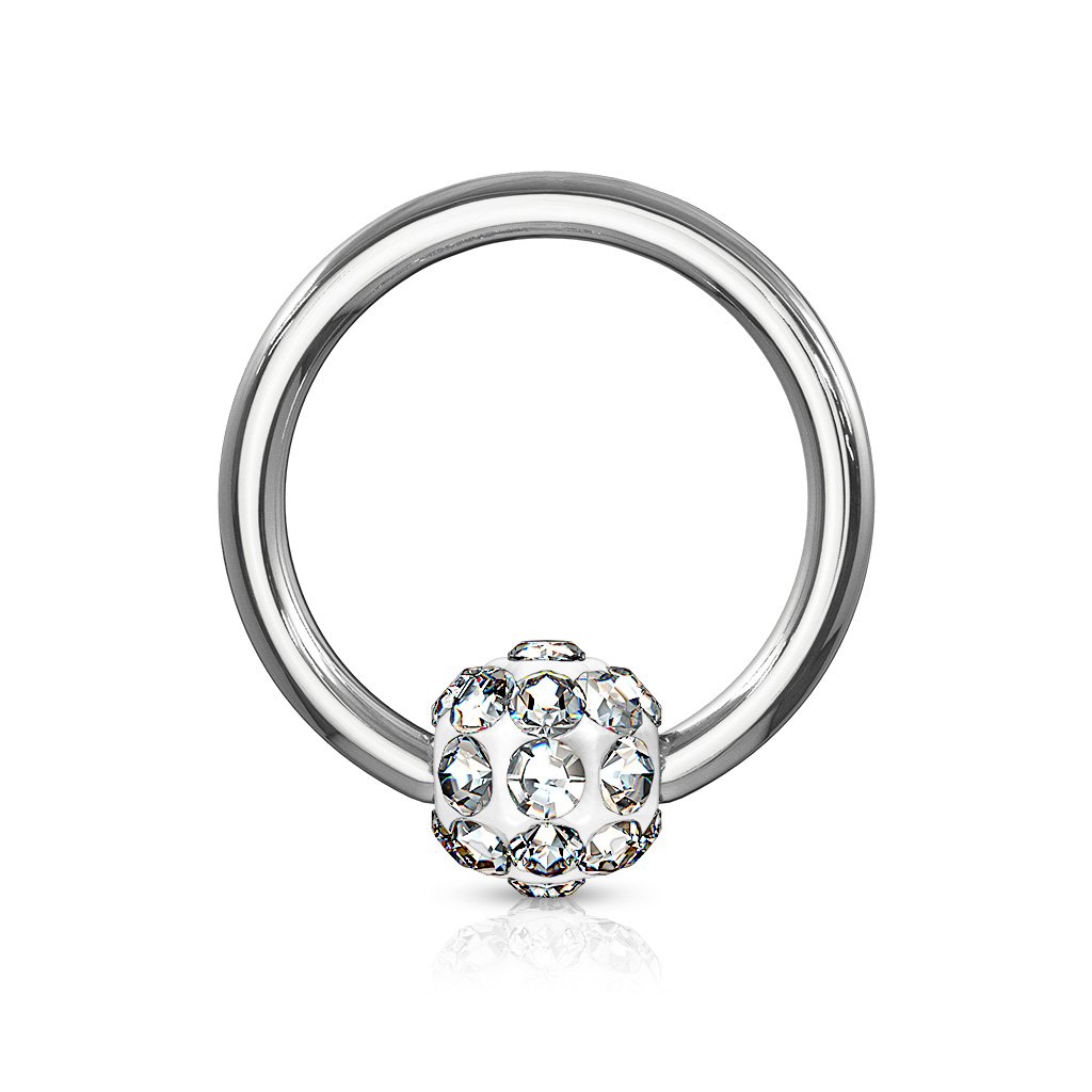 16 Gauge Glitterball Captive Hoop Ring