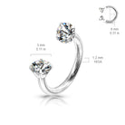 Cherry Diva Circular Barbell 16 Gauge Prong Set Crystal Internally Threaded Circular Barbell