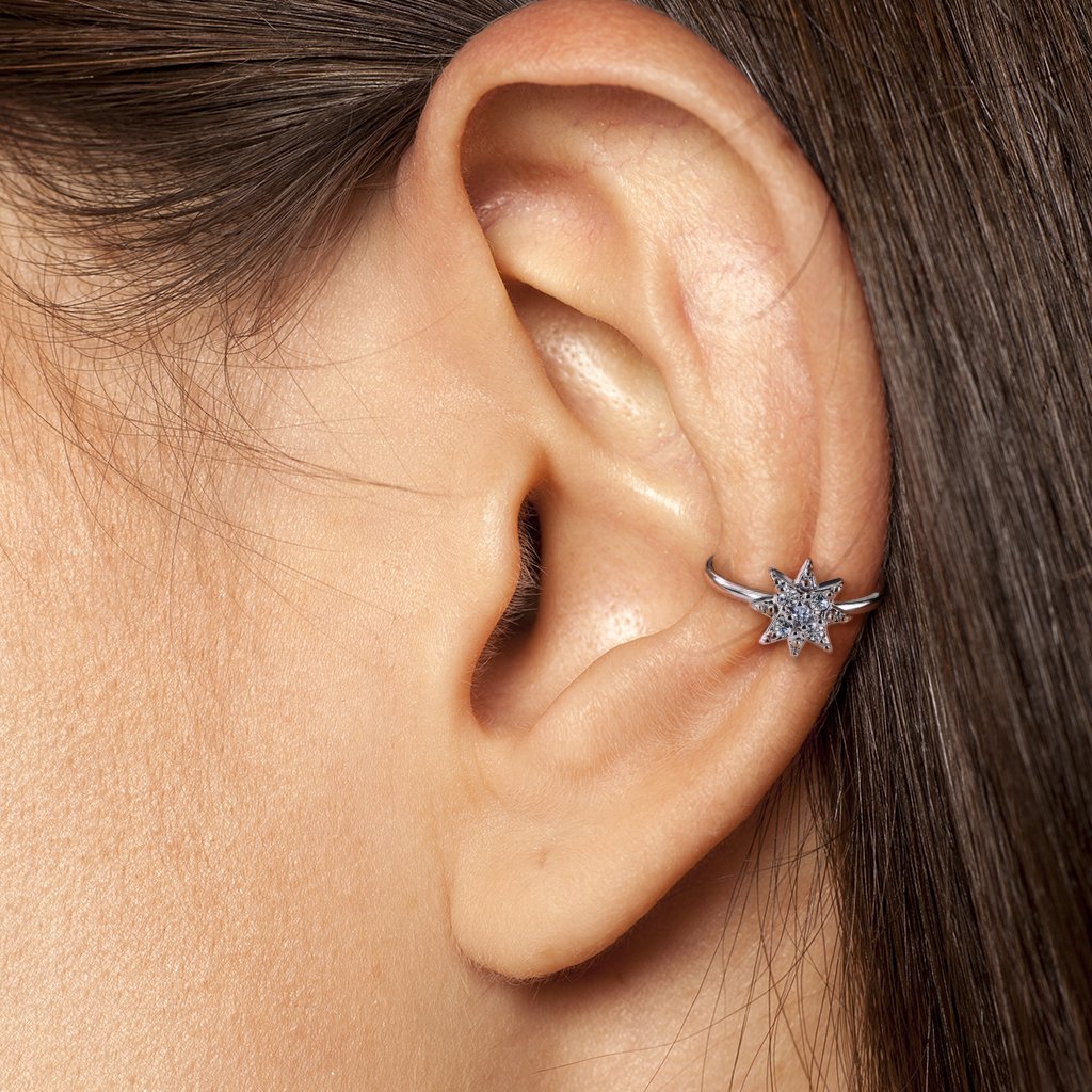 Crystal Starburst Hoop Ring for Nose & Ear