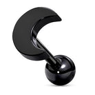 Cherry Diva Stud Black 16 Gauge Crescent Moon Top Cartilage Stud