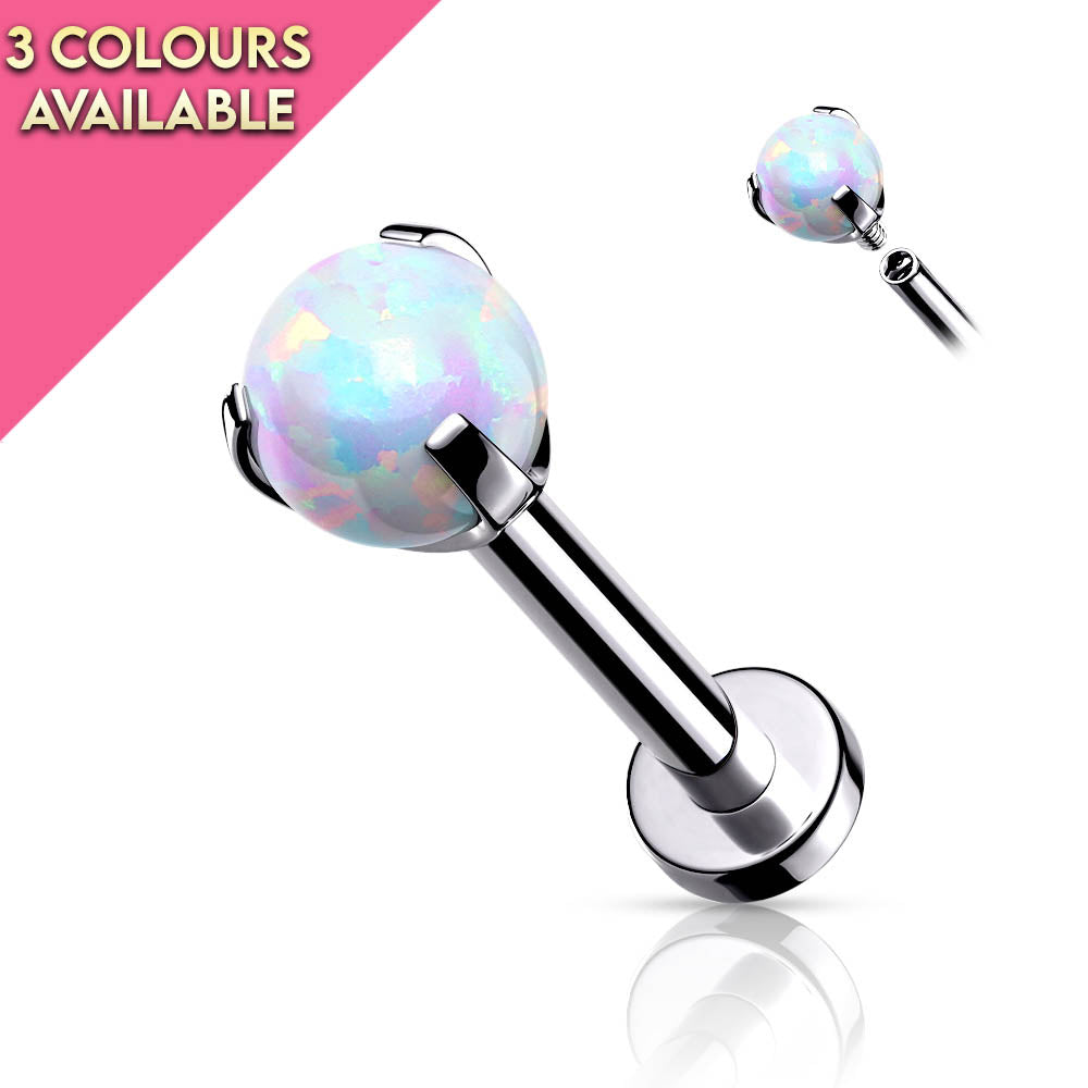 16 Gauge Claw Set Opal Top Internally Threaded Stud