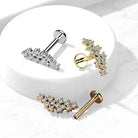 Cherry Diva Flat Back Stud 16 Gauge Internally Threaded Flat Back Crystal Cluster Stud