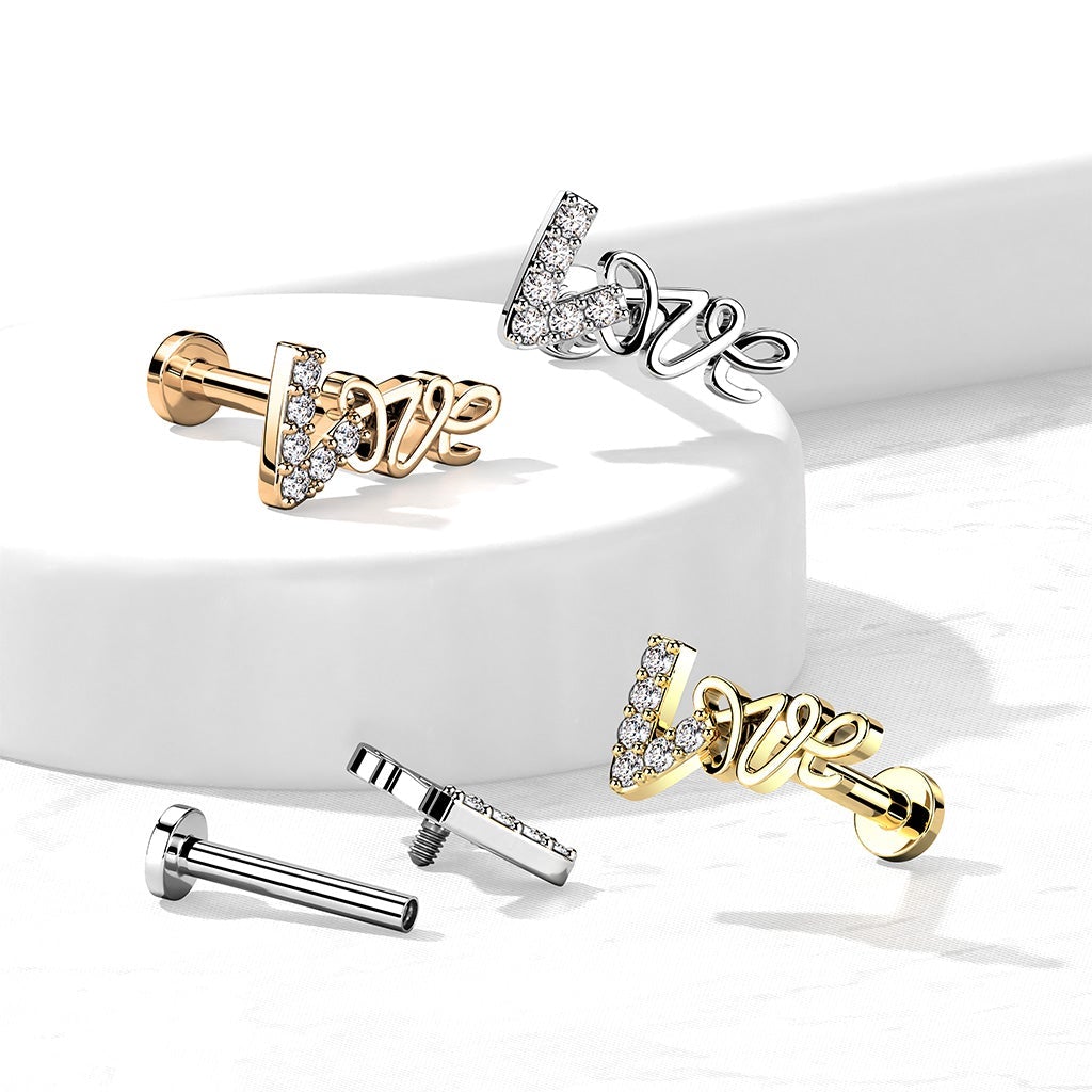 Cherry Diva Flat Back Stud 16 Gauge Internally Threaded Love Story Stud