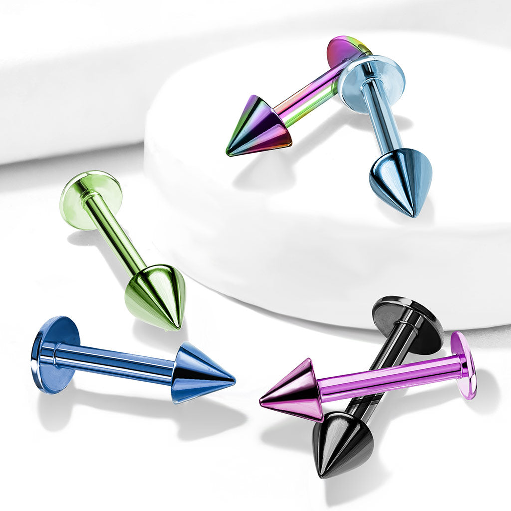 Cherry Diva Flat Back Stud 16 Gauge Flat Back Titanium PVD Spike Stud