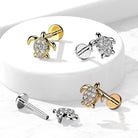 Cherry Diva Flat Back Stud 16 Gauge Internally Threaded Little Turtle Stud