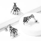Cherry Diva Flat Back Stud 16 Gauge Spooky Skeletal Hand Stud