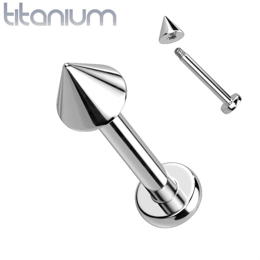 16 Gauge Titanium Flat Back Spike Tip Stud Cherry Diva