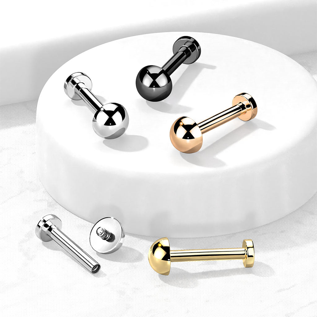 Cherry Diva Flat Back Stud 16 Gauge Titanium Internally Threaded Dome Top Stud
