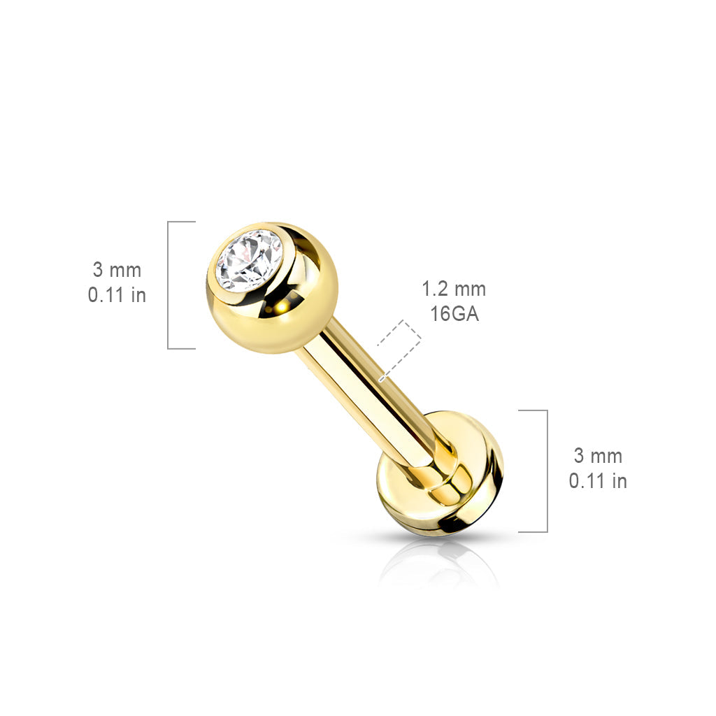 Cherry Diva Flat Back Stud 16 Gauge Titanium Metallic Crystal Top Flat Back Stud