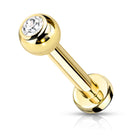 Cherry Diva Flat Back Stud Gold 16 Gauge Titanium Metallic Crystal Top Flat Back Stud