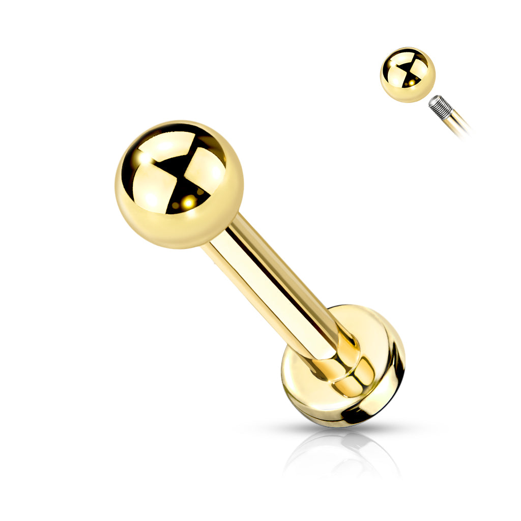 Cherry Diva Flat Back Stud Gold 16 Gauge Titanium Metallic Tone Flat Back Stud