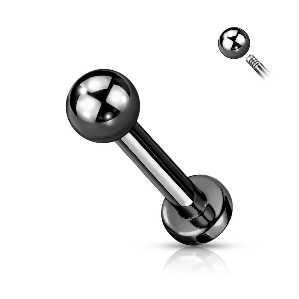 Cherry Diva Flat Back Stud Black 16 Gauge Titanium Metallic Tone Flat Back Stud