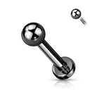 Cherry Diva Flat Back Stud Black 16 Gauge Titanium Metallic Tone Flat Back Stud