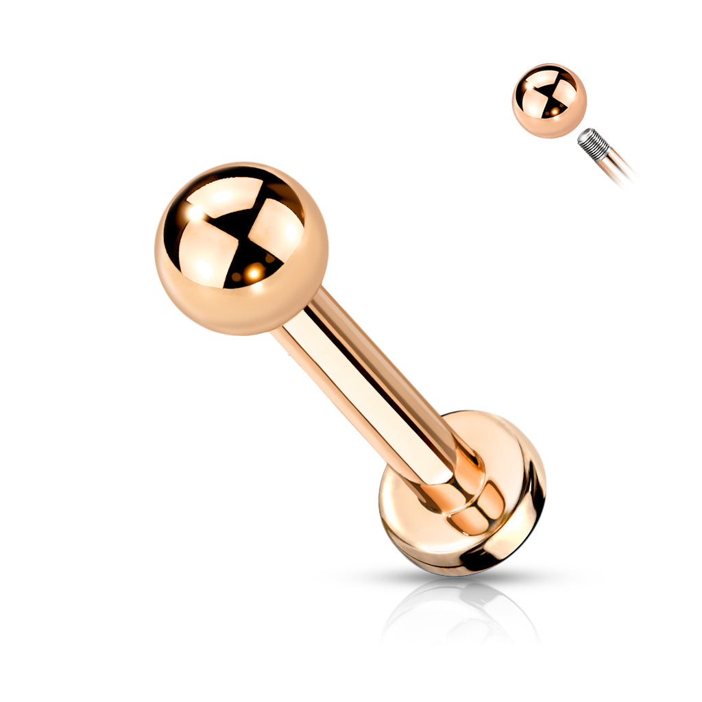 Cherry Diva Flat Back Stud Rose Gold 16 Gauge Titanium Metallic Tone Flat Back Stud