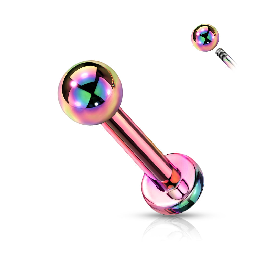 Cherry Diva Flat Back Stud Rainbow 16 Gauge Titanium Metallic Tone Flat Back Stud