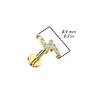 Cherry Diva Flat Back Stud 16 Gauge Titanium Press Fit Lightening Bolt Stud