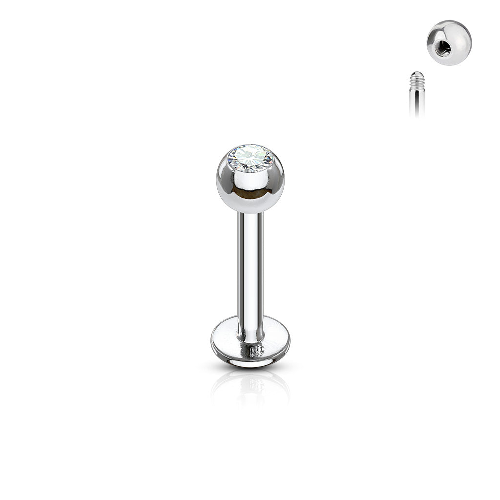 Cherry Diva Flat Back Stud 6MM 16 Gauge Titanium Flat Back Crystal Topper Stud