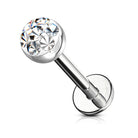 Cherry Diva Flat Back Stud CLEAR 16 Gauge Surgical Steel Gemstone Flat Back Stud