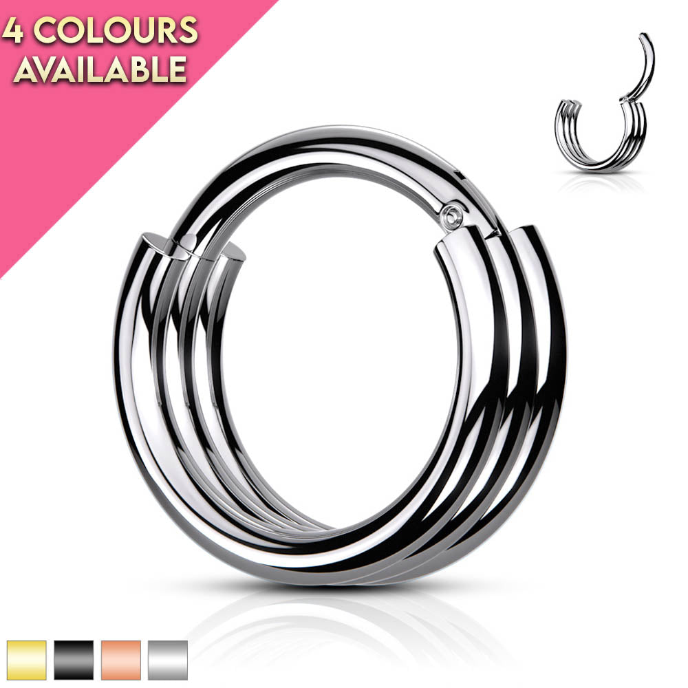 Sterling silver hinged nose ring hoop discount