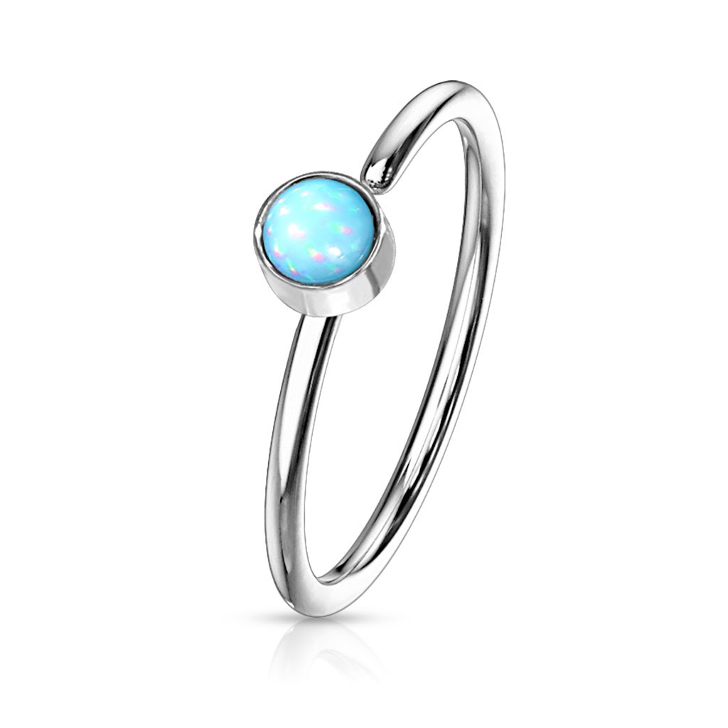 Cherry Diva Bendable Hoop Ring 20 Gauge Opal Bendable Hoop Ring For Nose & Ear