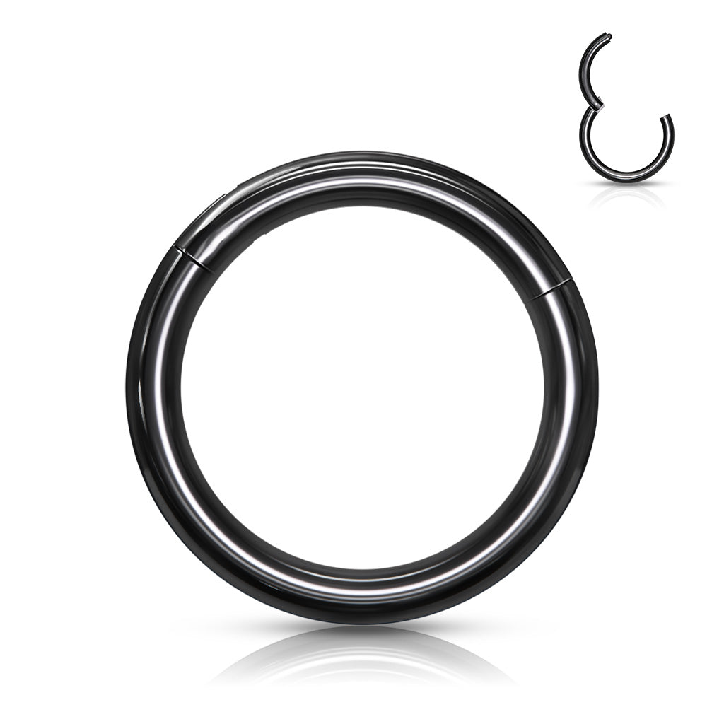 16 Gauge Titanium Anodized PVD Hinged Hoop Rings