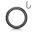Cherry Diva Hinged Hoop Ring BLACK 20 Gauge Titanium Anodized PVD Hinged Hoop Rings