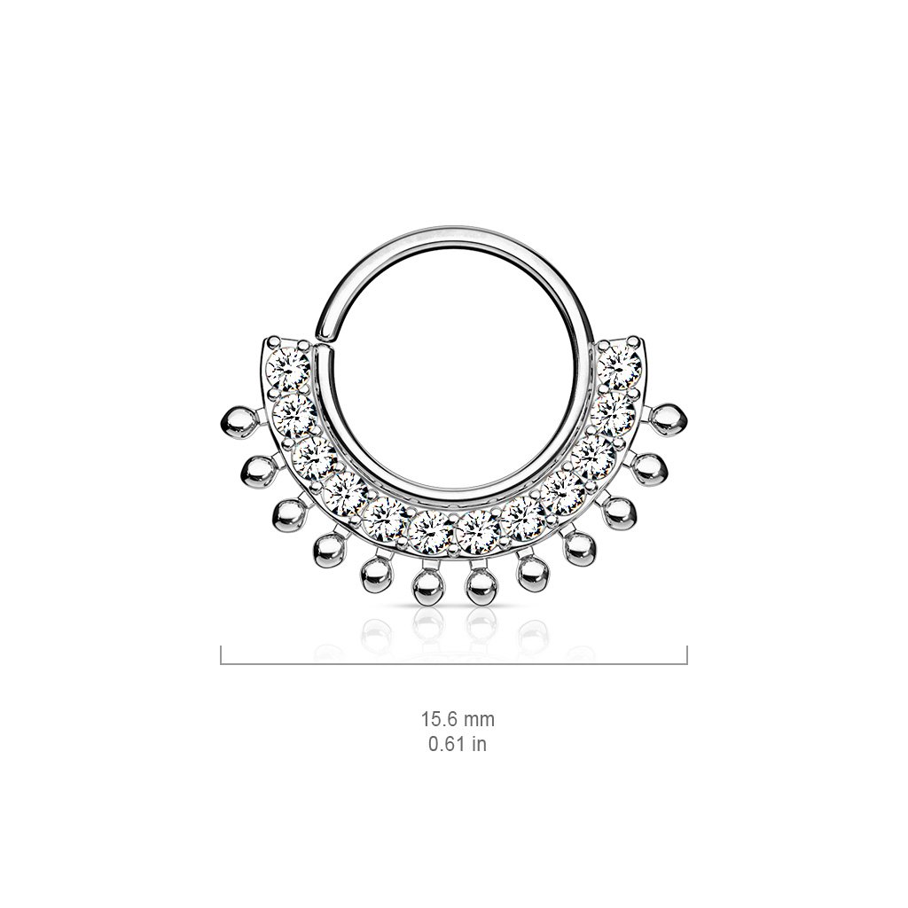 Cherry Diva Bendable Hoop Ring 16 Gauge Crystal Fan Bendable Hoop Ring for Nose & Ear
