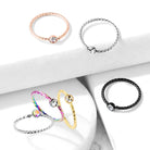 Crystal Set Twisted Rope Bendable Hoop Nose Ring