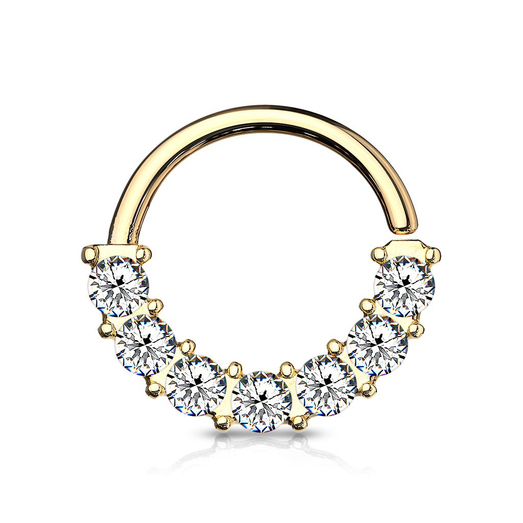 Half Crystal Bendable Cut Hoop Ring