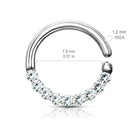 Cherry Diva Hoop Ring 16 Gauge Half Crystal Hoop Ring For Nose & Ear