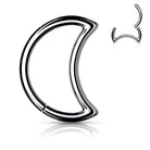 Cherry Diva Hoop Ring SILVER 16 Gauge Hinged Crescent Moon Hoop Ring