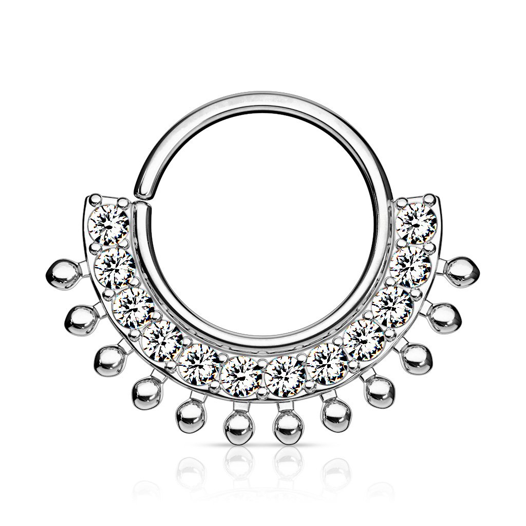 Crystal Fan Bendable Hoop Ring for Nose & Ear